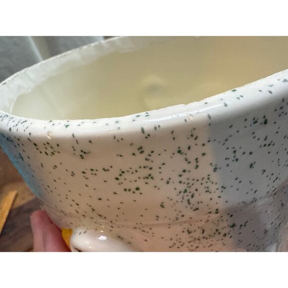 Ceramic Country Goose Blue Speckled Design Utensil Holder 90's Kitchen Decor - Picture 16 of 16